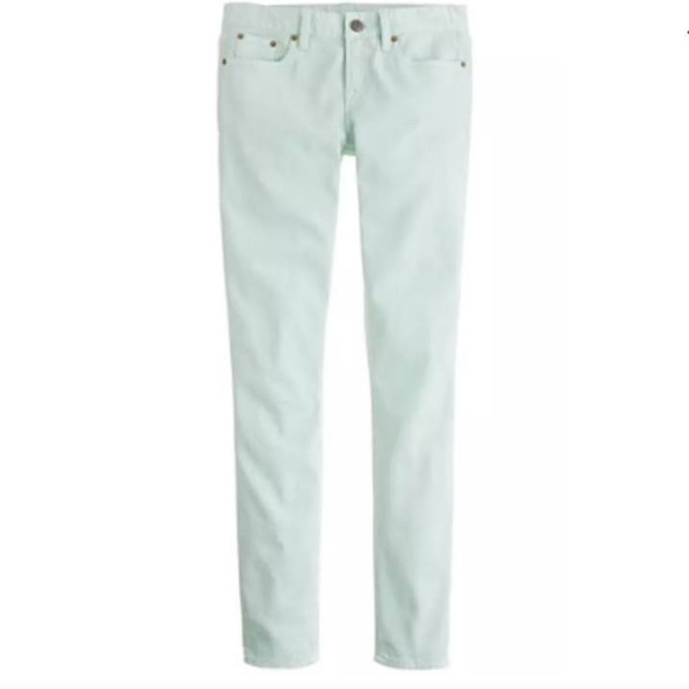 J crew's Too Toothpick Jeans Mint Turquoise 24 XS